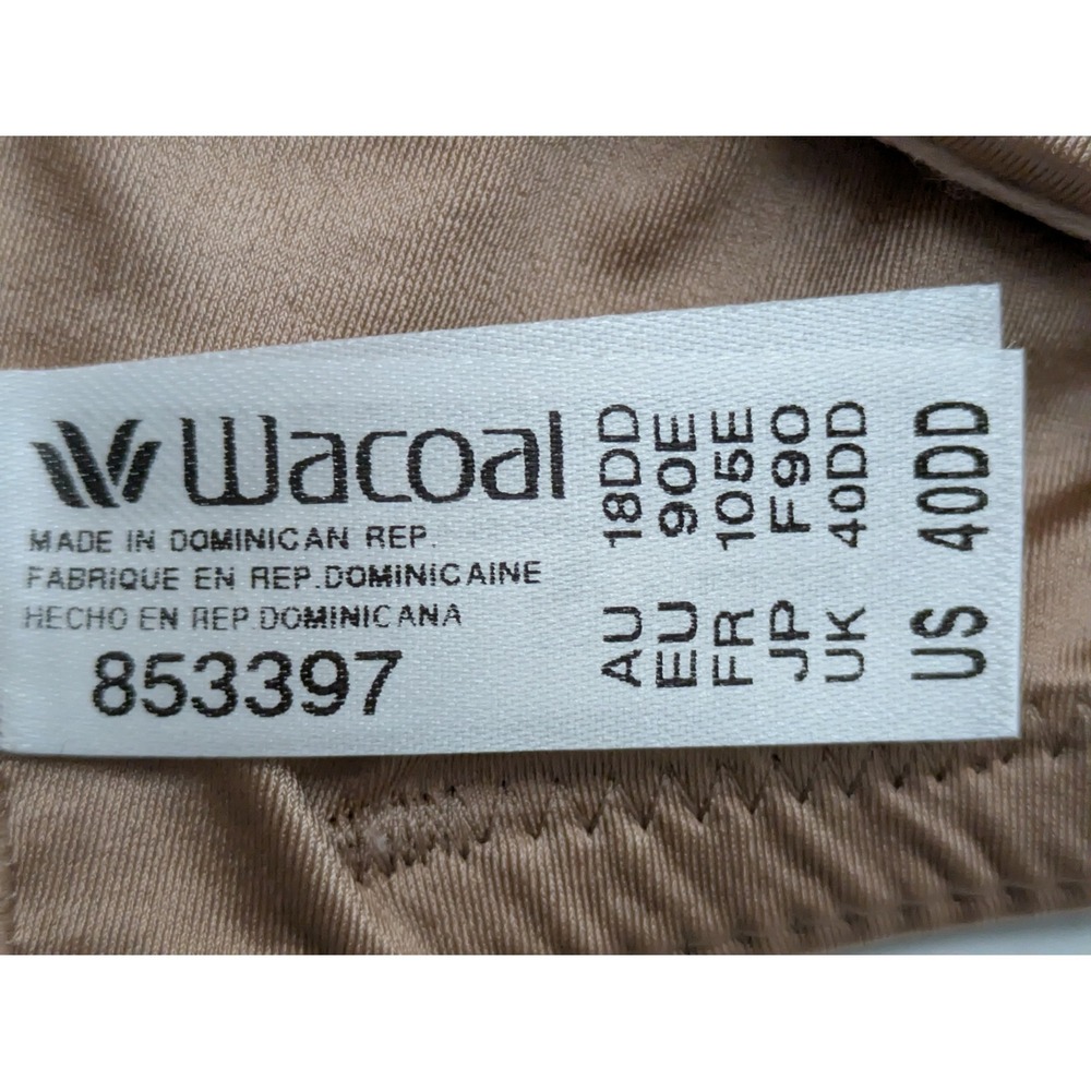 Wacoal 853397 Inner Sheen Contour T-Shirt Bra 40DD Dark Beige Underwire NWT $70 - Picture 3 of 5